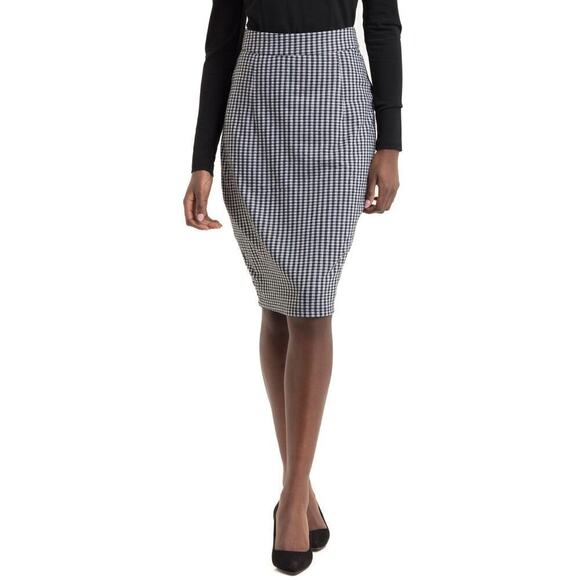 Voodoo Vixen Fitted Pencil Skirt Gray Tartan Plaid Knee Length Size XL - Hey Viv - Picture 2 of 4